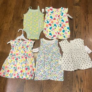 Bundle of 5 NWT Carter’s summer outfits